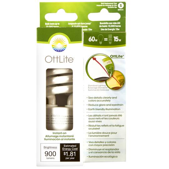 OttLite 15ED12R 15w Edison HD CFL Swirl Bulb 